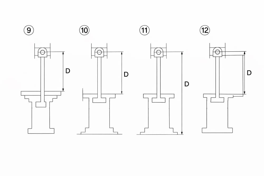 실린더 고정, 로드선단 핀결합의 경우